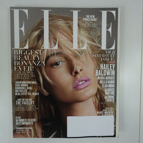 Elle Magazine May 2017 Hailey Baldwin The Beauty Issue - Picture 1 of 6
